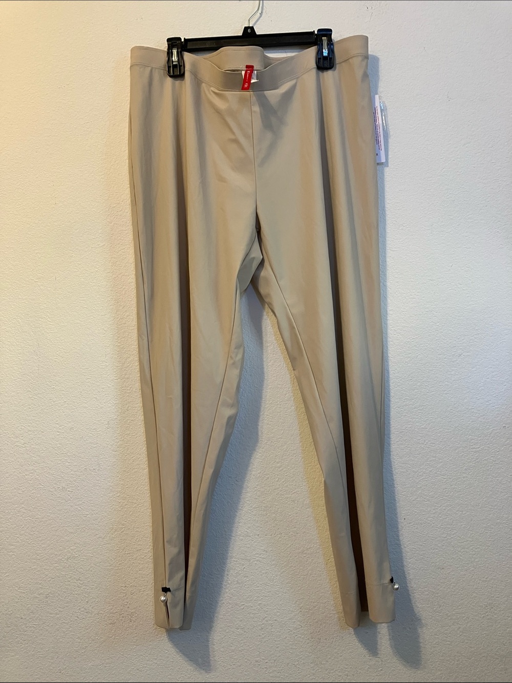 IC by Connie K USA beige lightweight summer pants 2X